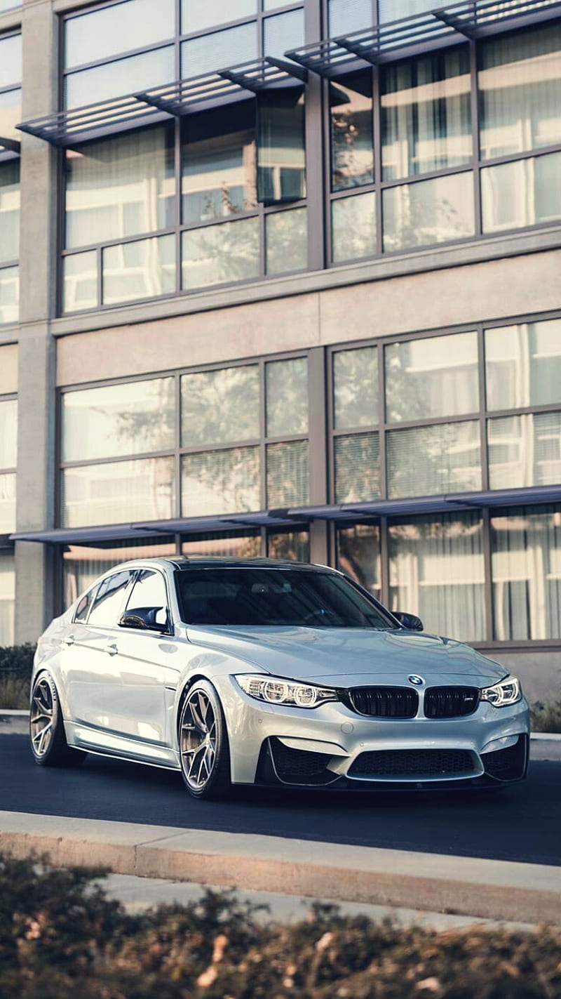 800x1423 BMW M auto, car, f modified, sedan, silver, tuning, vehicle, HD phone wallpaper