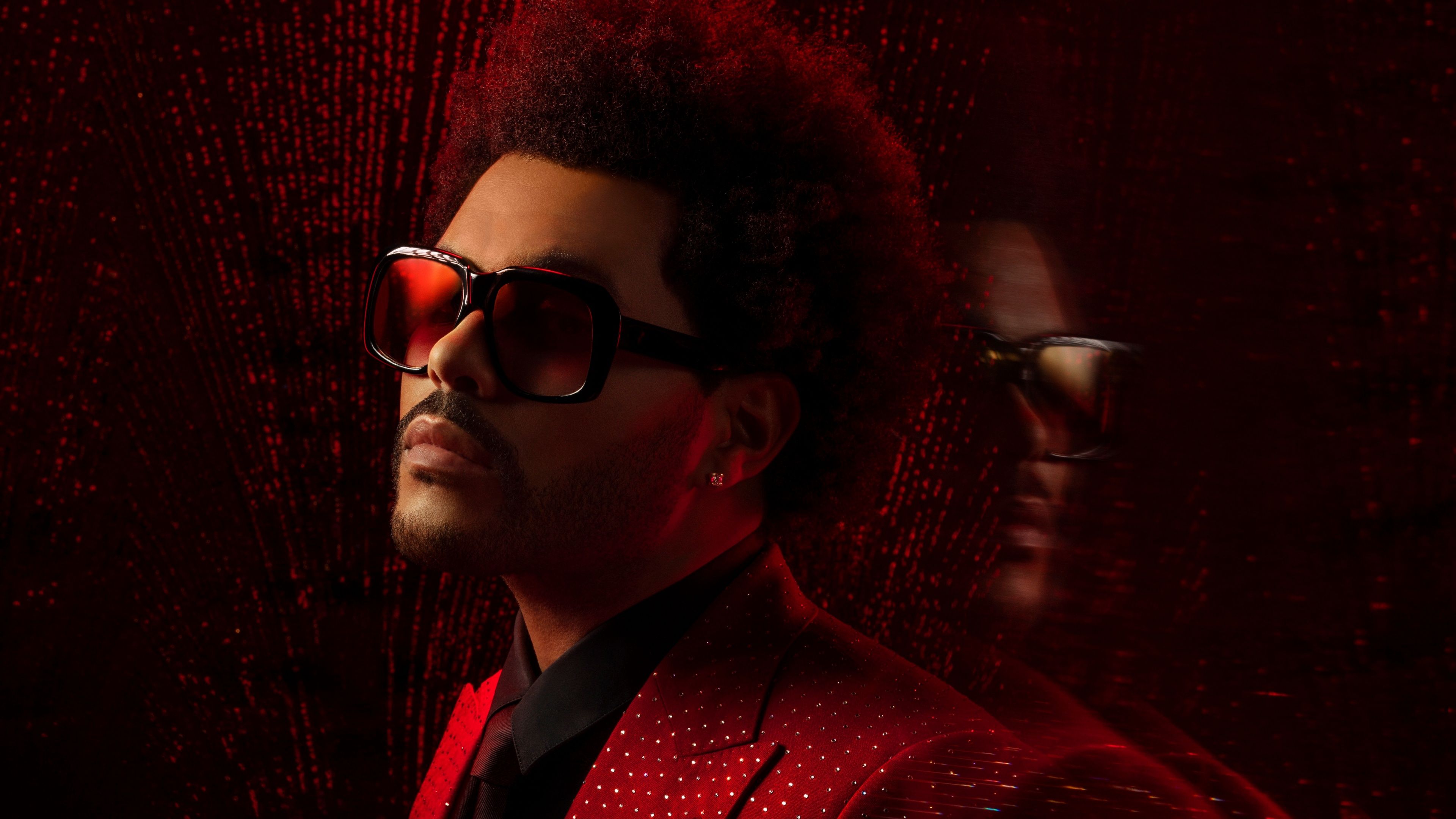 3840x2160 The Weeknd Wallpaper 4K, Canadian singer, Red background