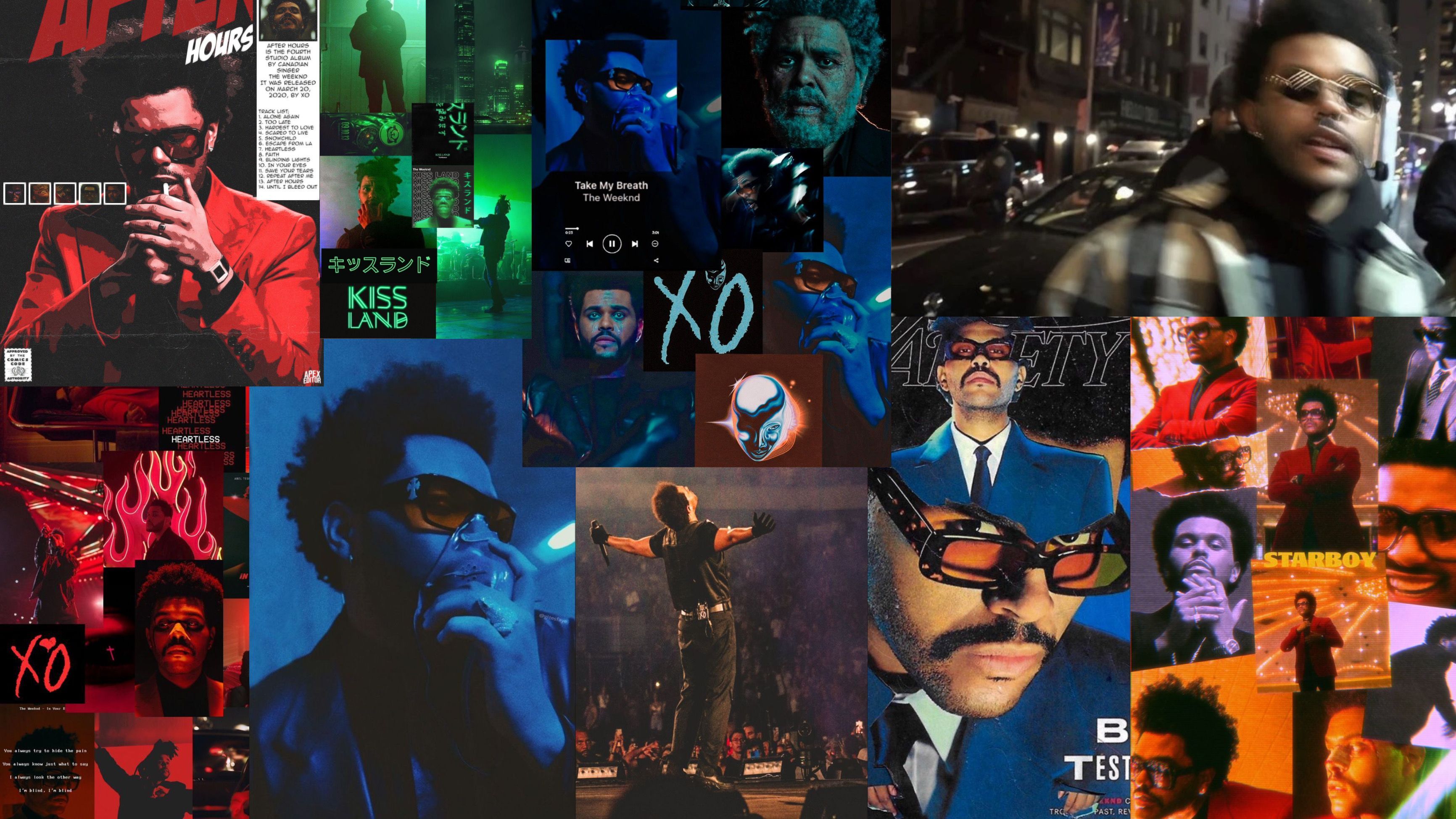 3464x1948 The Weeknd Red Vibes Computer Background