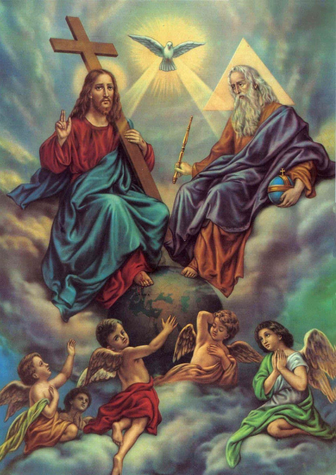 1130x1600 Download The Holy Trinity depicted in a stunning, artistic representation Wallpaper