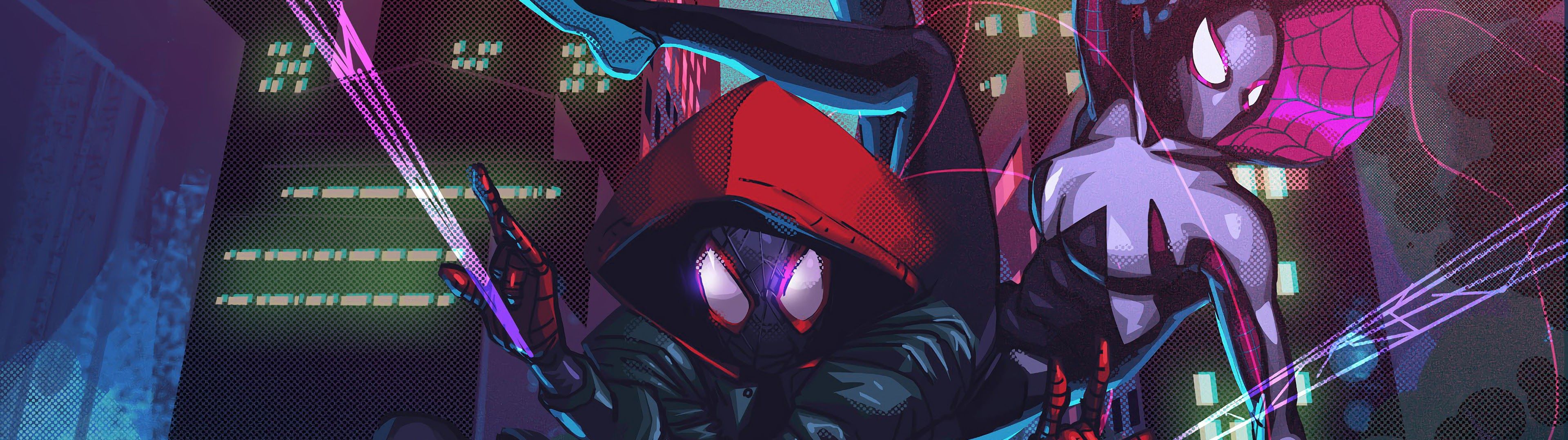 3840x1080 Miles Morales Spider Gwen Spider Man: Into The Spider Verse 4K Wallpaper HD