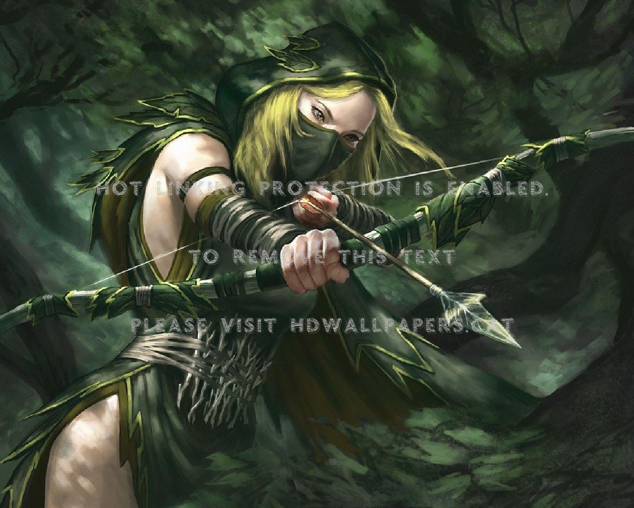 1278x1024 wood elf ranger arrow bow female abstract