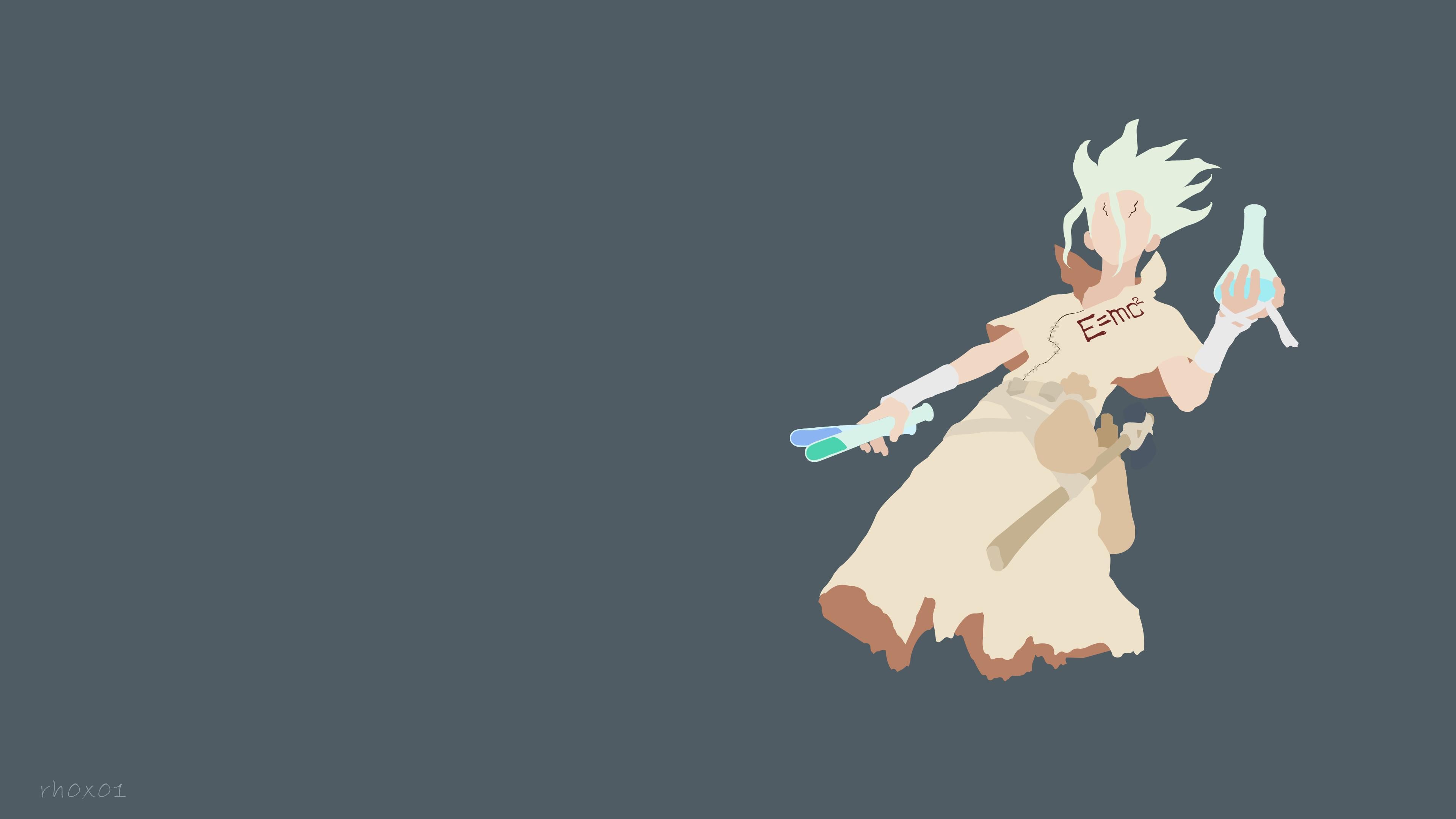 3840x2160 Drew a minimalist wallpaper of Senku