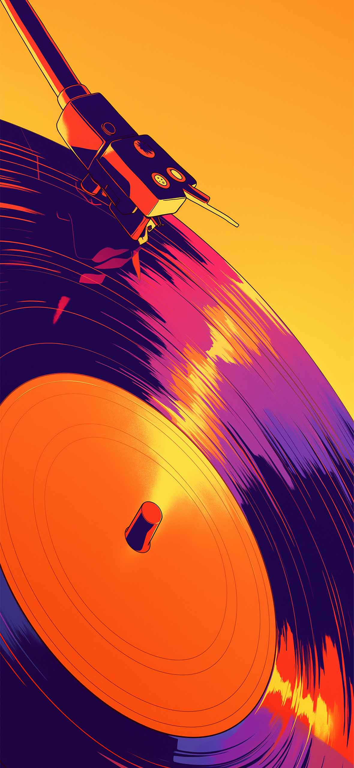 1180x2554 Retro Vinyl Record Player Wallpaper -Aesthetic Wallpaper iPhone