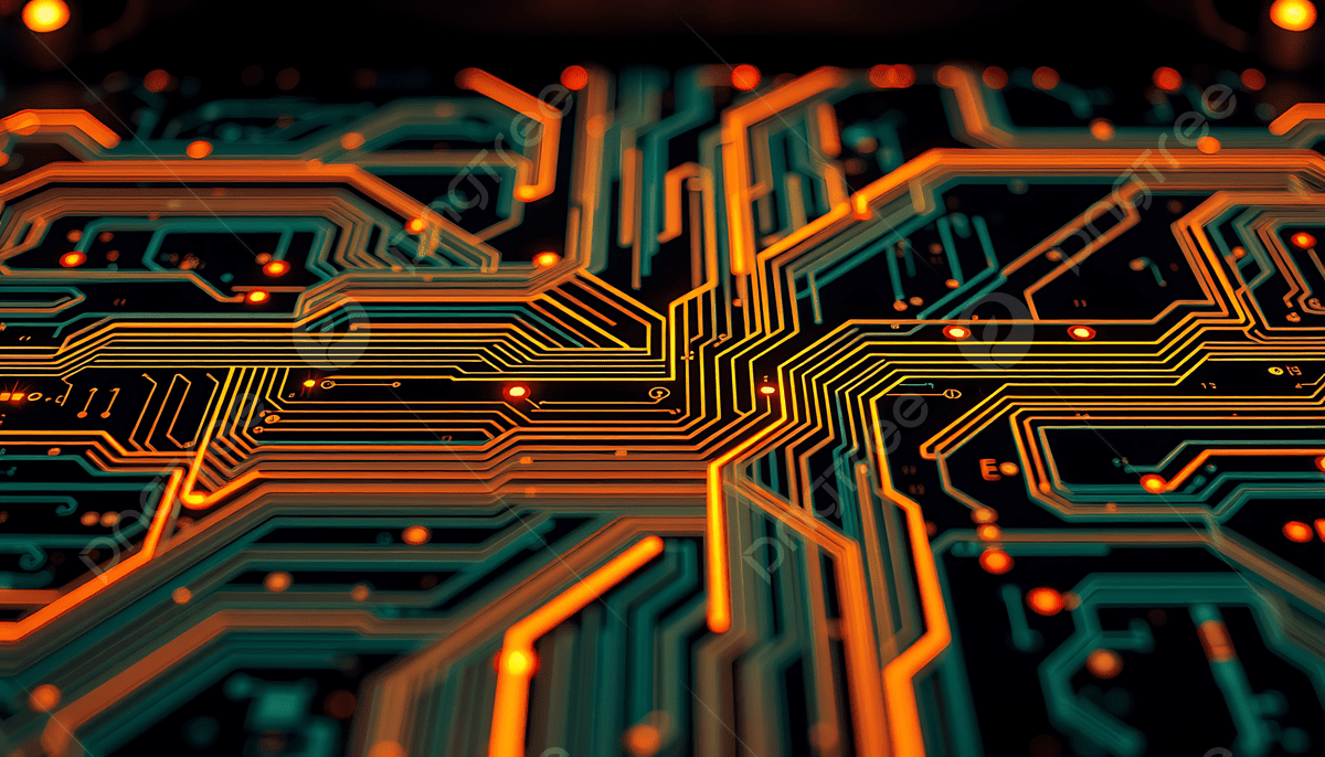1200x686 Circuit Board With Glowing Orange Lines Against Dark Background, Circuit Board, Glowing Lines, Dark Background Background Image And Wallpaper for Free Download