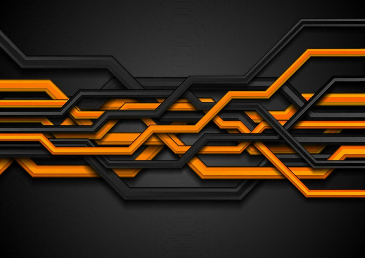 1386x980 Orange and black 3D circuit board lines abstract background