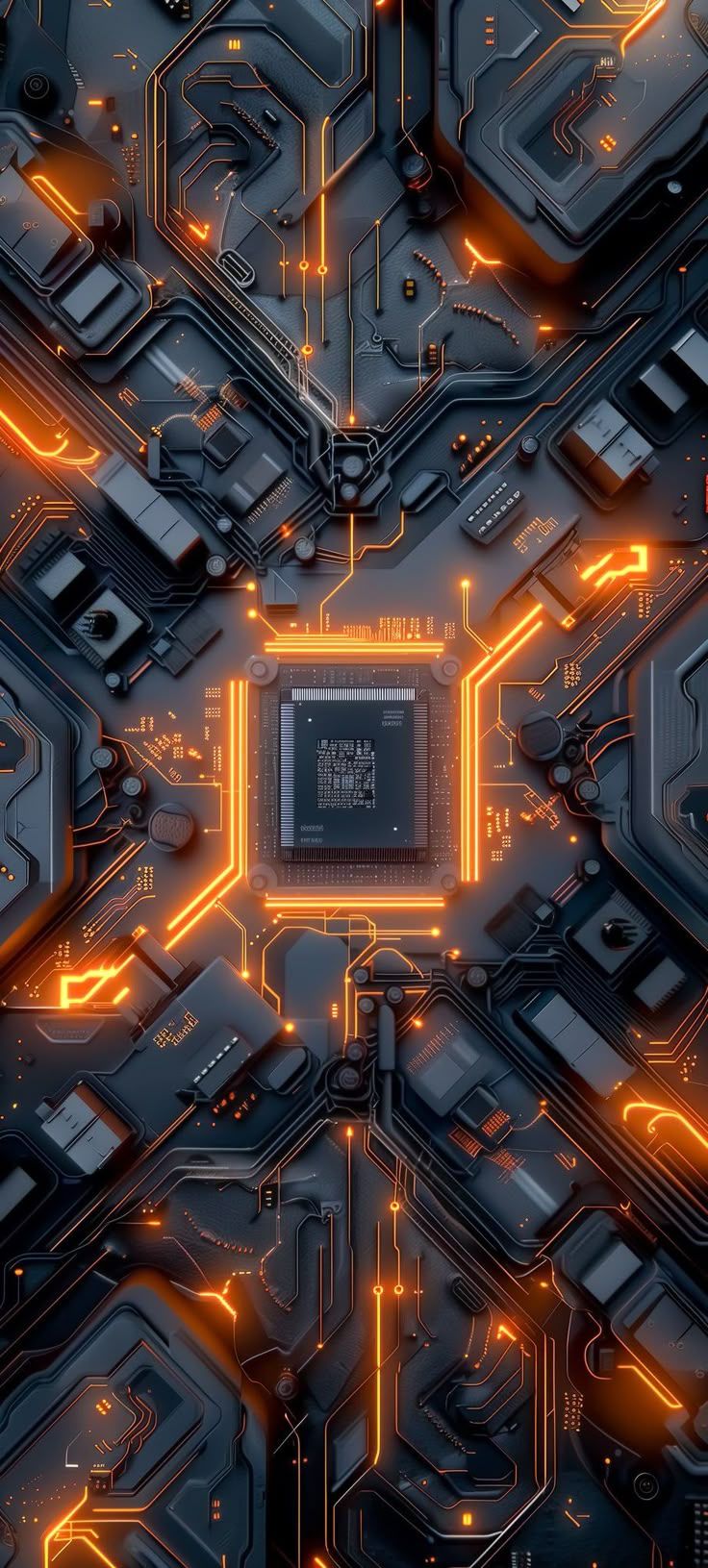 736x1631 Circuit board orange. Computer circuit board wallpaper, Motherboard wallpaper design, Wallpaper tech