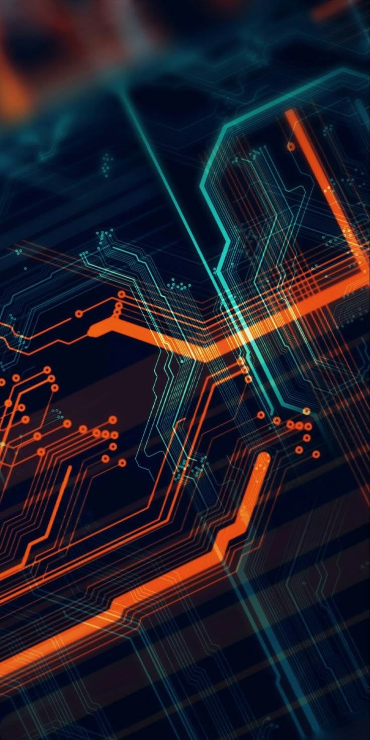 736x1472 Wallpaper modern art circuit design