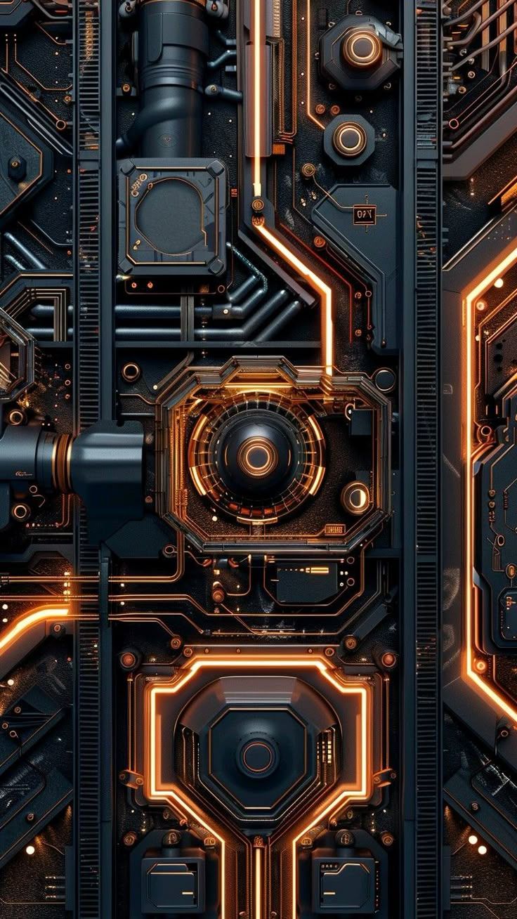 736x1308 Orange Lights Circuit Board Wallpaper. Обои для ios Графический дизайн, Обои для смартфона