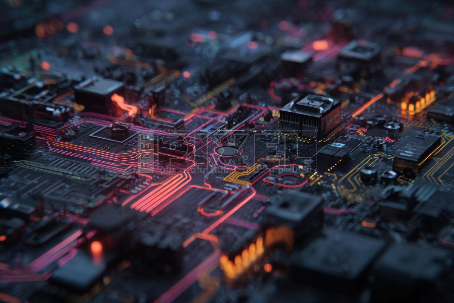 1536x1024 Free Photo Circuit Board With Glowing Pathways