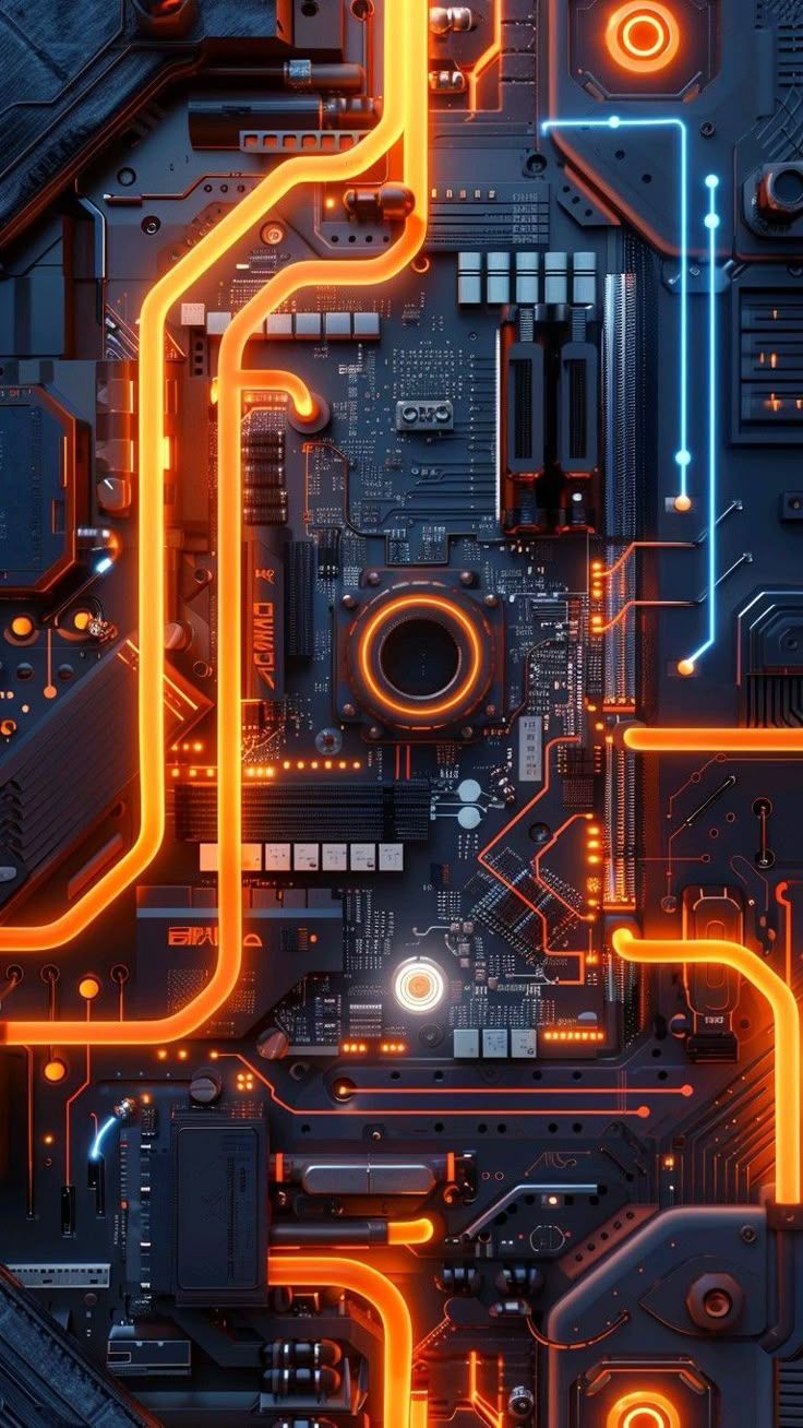 736x1308 Cool Neon Circuit Board Wallpaper. 手機壁紙, 携帯電話の壁紙, 手機背景圖