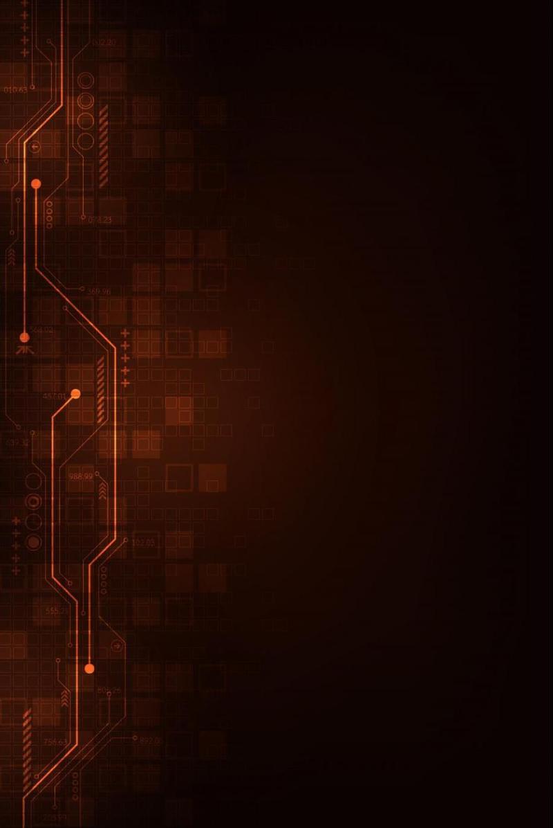 800x1196 Digital Circuit Design On A Dark Orange Background Background. EPS Free Download