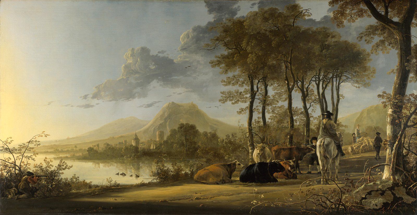 1600x825 River Landscape with Horseman and Peasants