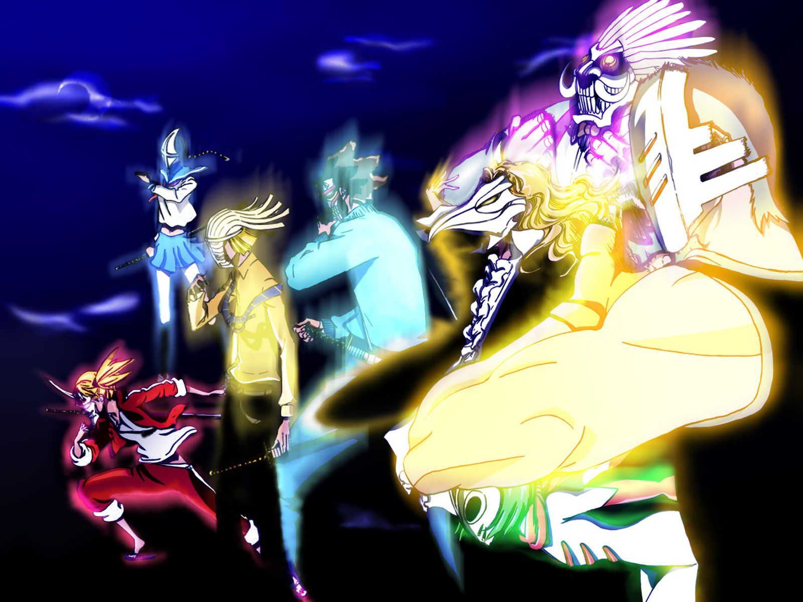 1600x1200 Bleach HD Wallpaper Featuring Hiyori, Shinji, Lisa & Captivating Squad Dynamicsx1200