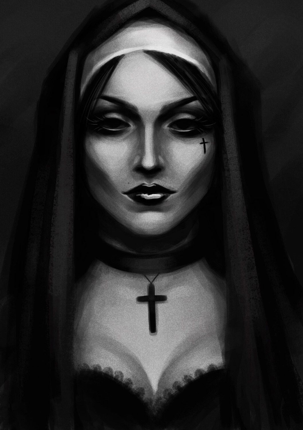 1058x1500 The gloomy nun