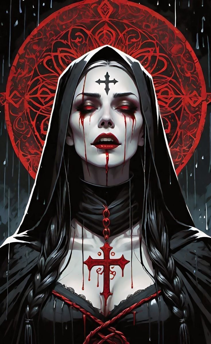735x1200 Candy skull costume. Vampire nun, Evil nun drawing, Gothic art