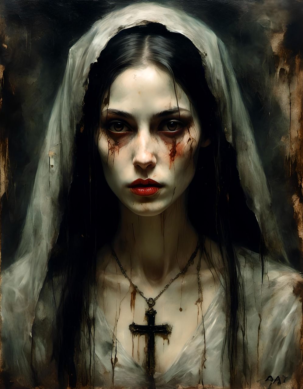 996x1280 Download Ai Generated Nun Gothic. Royalty Free Stock Illustration Image