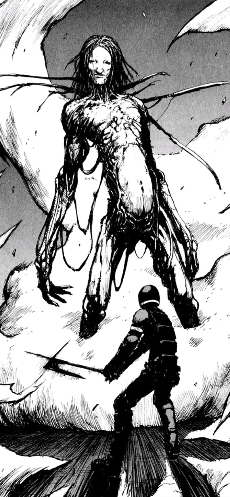 800x1723 Abara abara, black and white, cyberpunk, manga, nihei tsutomu, post apocalyptic, HD phone wallpaper