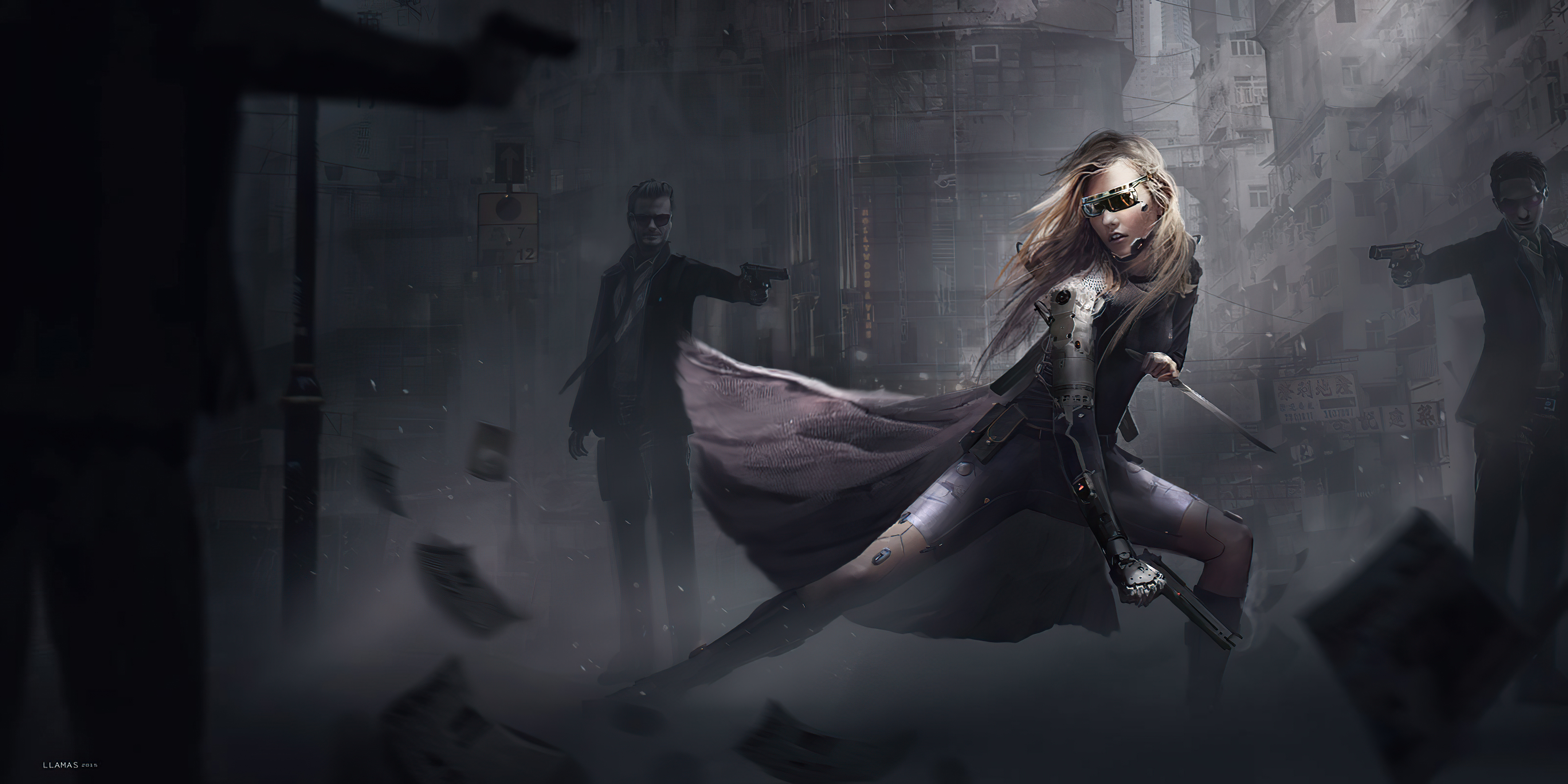 3840x1920 Blonde Cyborg Cyberpunk Wallpaper, HD Fantasy 4K Wallpaper, Image and Background