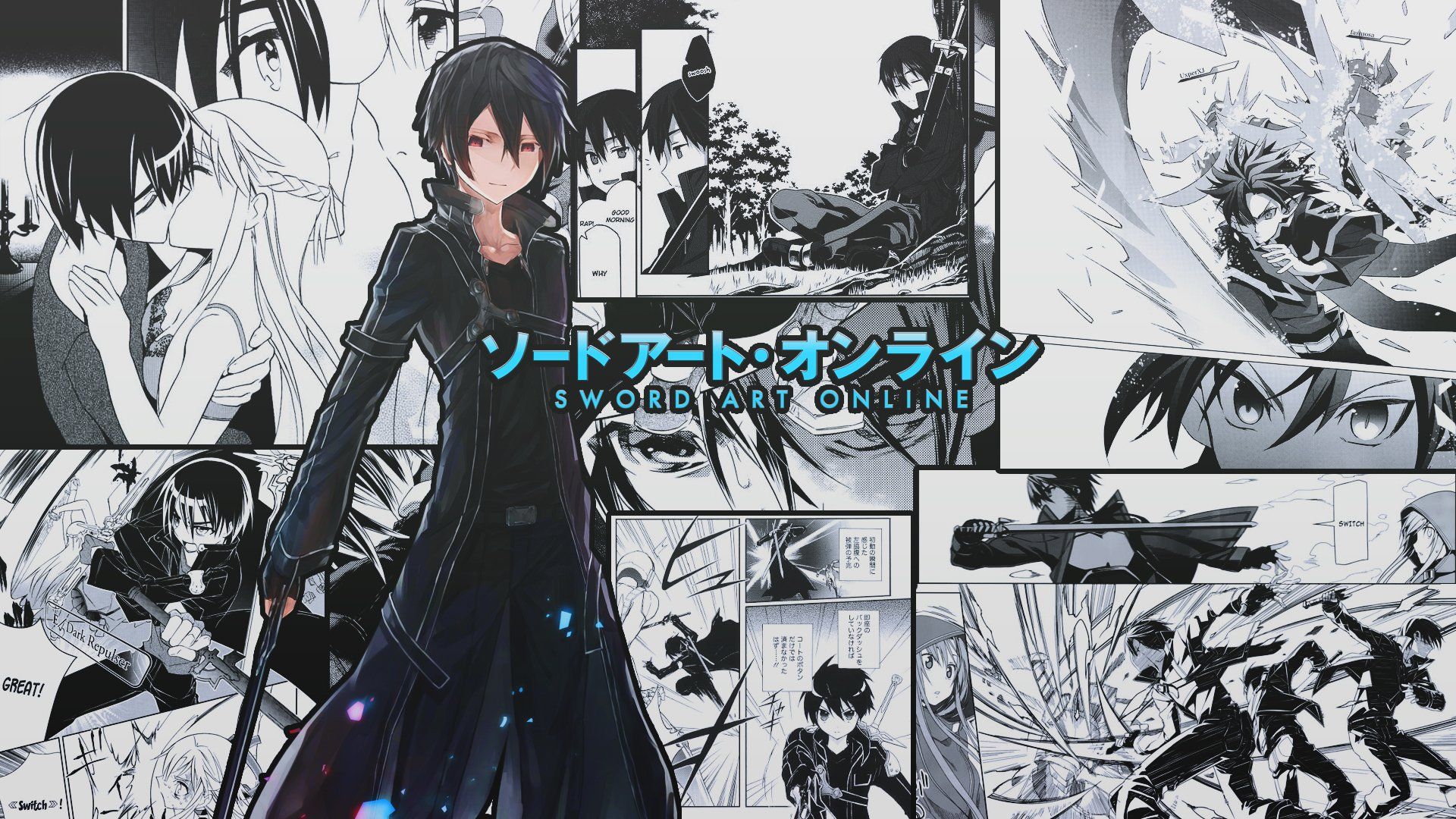1920x1080 HD Wallpaper of Kirito from Sword Art Online
