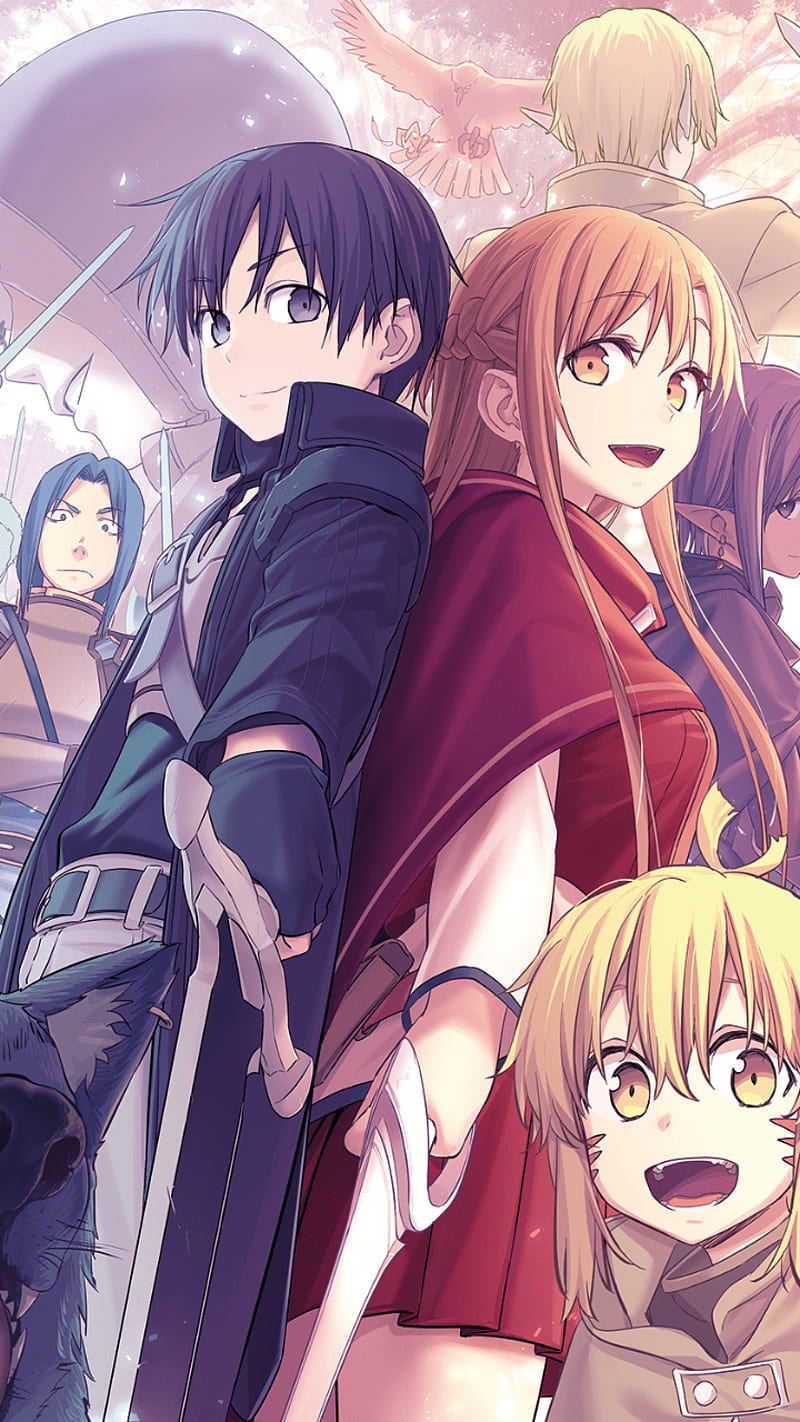 800x1422 Sword art online, anime, argo, asuna, hero, kirito, sao, team, HD phone wallpaper