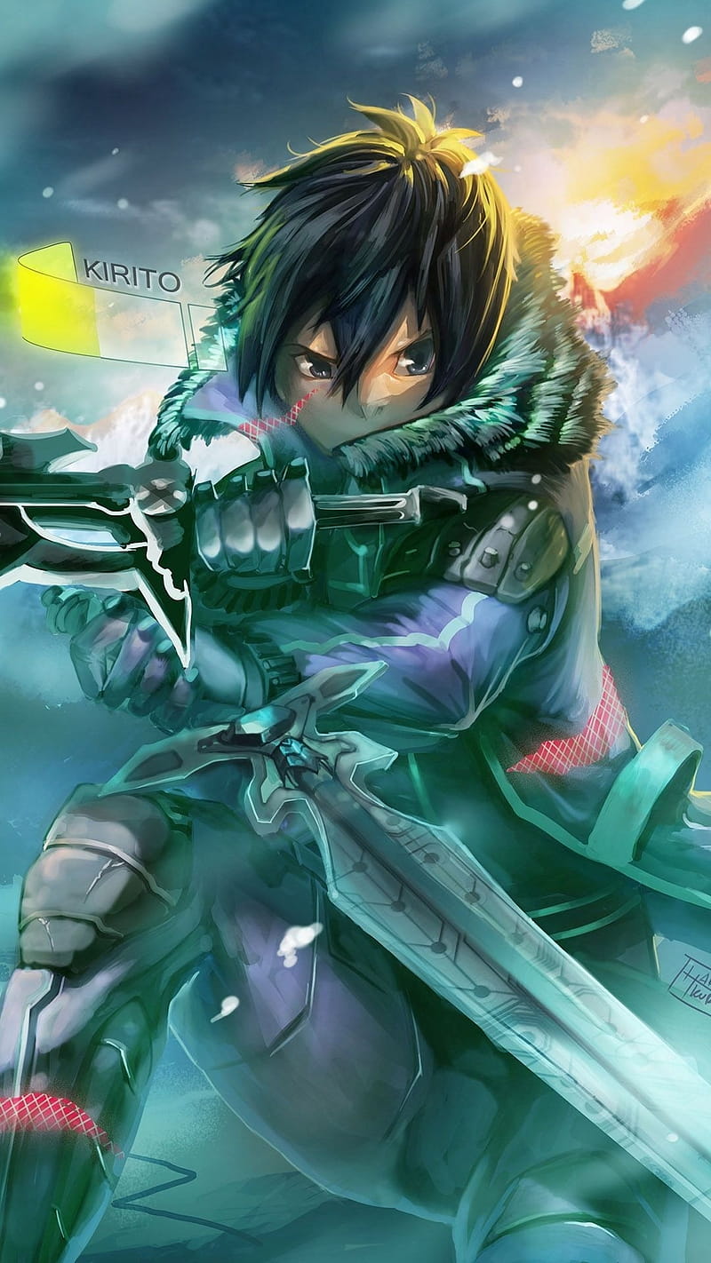 800x1422 Anime Sword Art Online Phone, Black Hair, Kirito (Sword Art Online), HD phone wallpaper