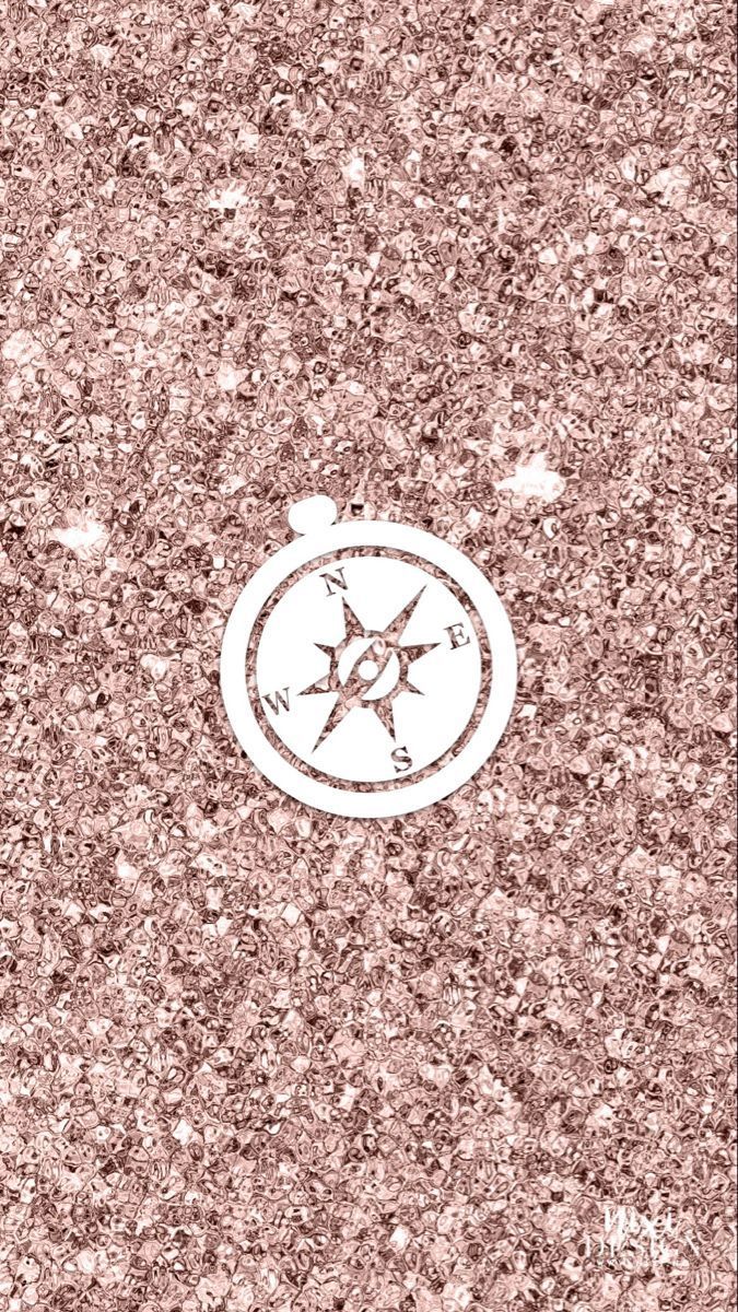 675x1200 Rose Gold Sparkles Compass Wallpaper. Pink glitter safari icon, Gold glitter compass icon, Rose gold location icon