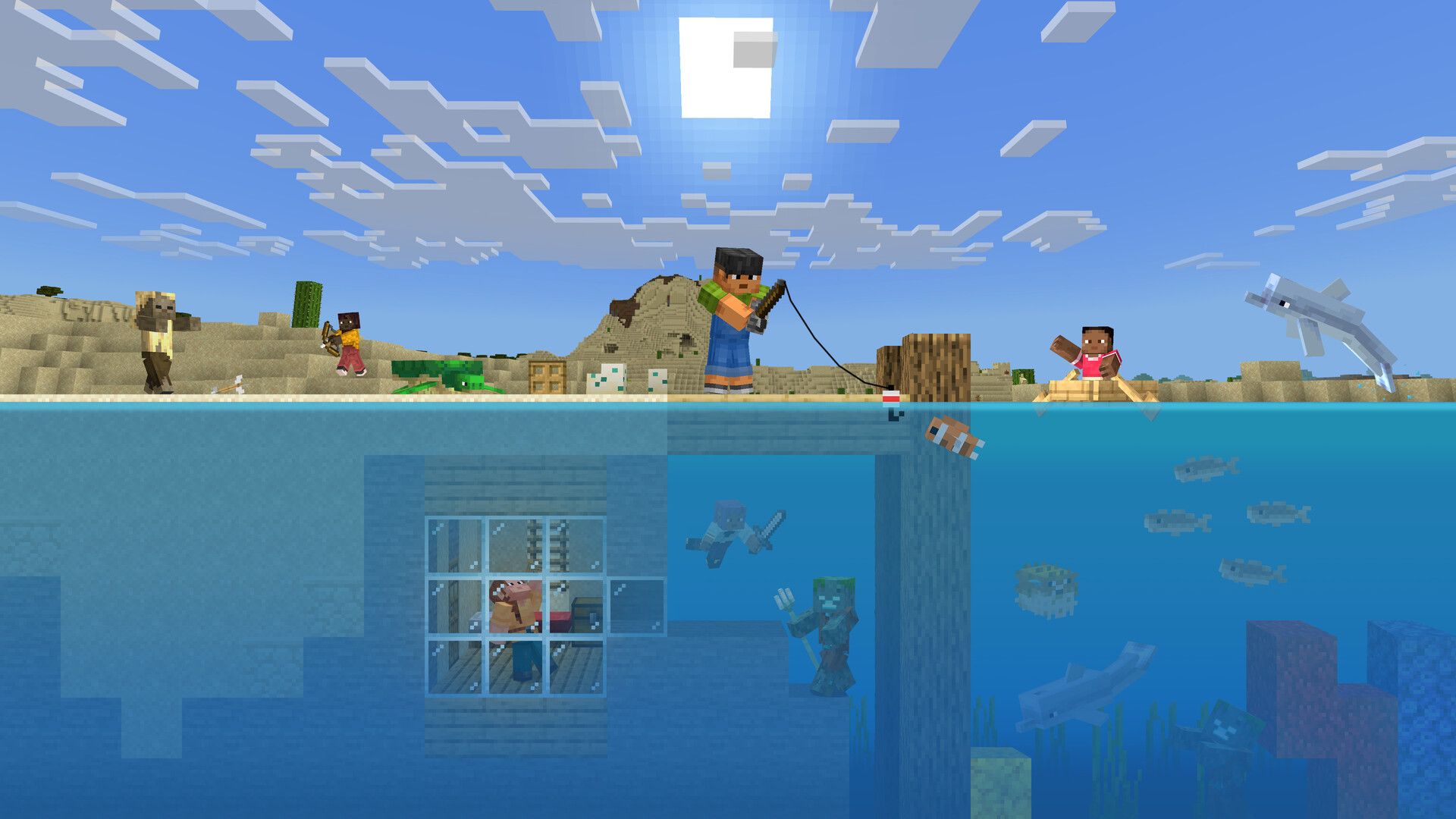 1920x1080 Minecraft Summer Cross Section