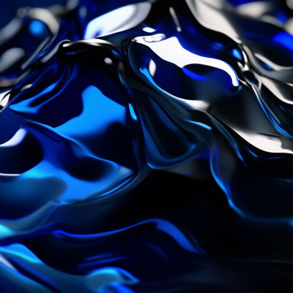 1024x1024 Dripping effect wallpaper, cinema 4D render, wallpaper, abstract shapes, liquid, glass, 16K, deep blue and black