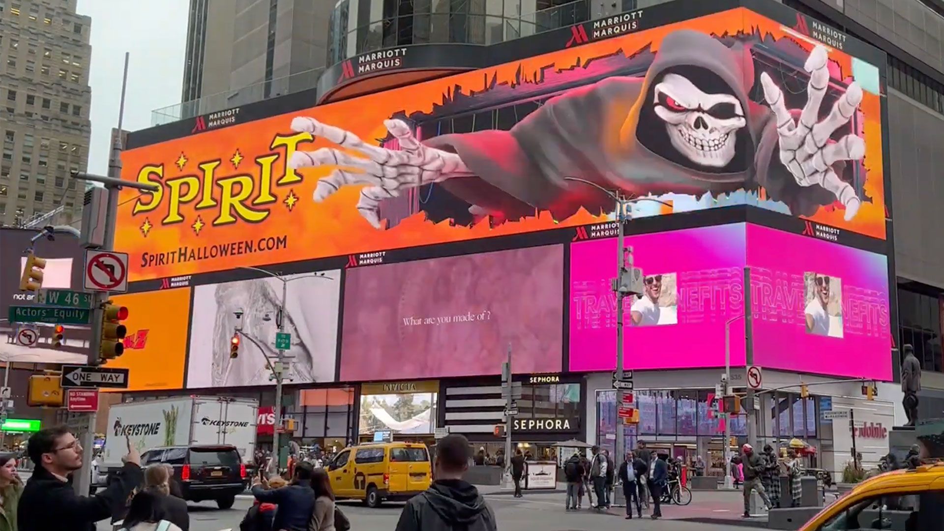 1920x1080 Times Square OOH Animated 3D Billboard for Spirit Halloween