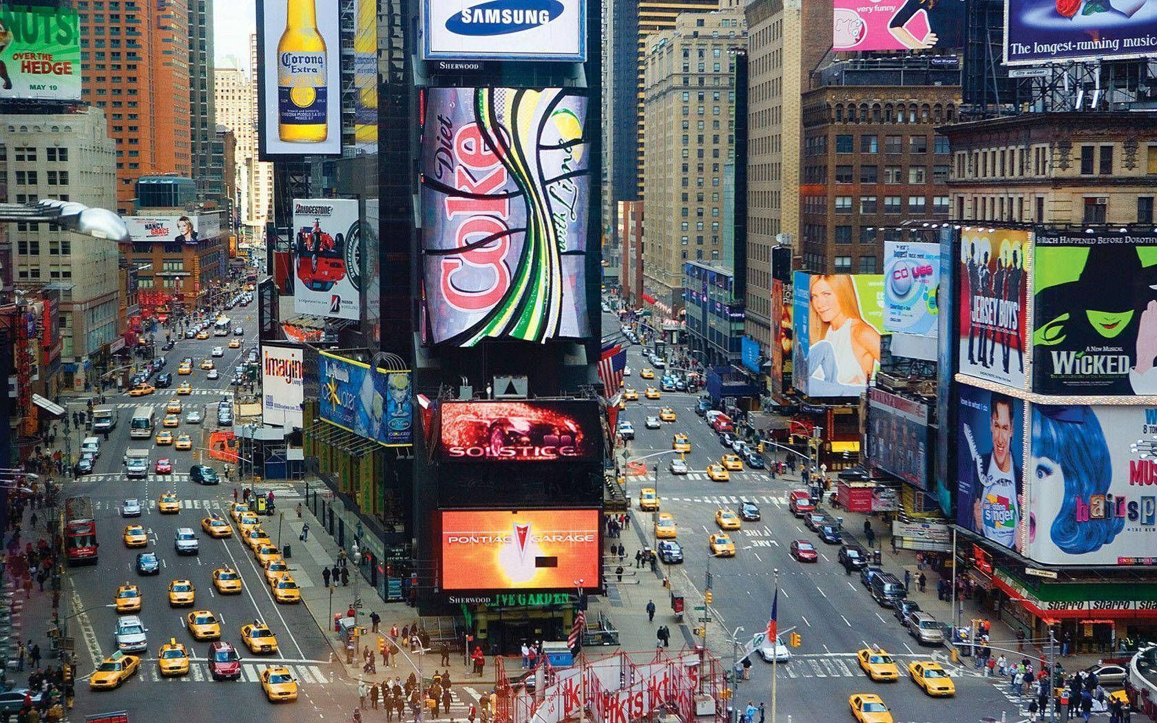1680x1050 Download Times Square Billboards Wallpaper