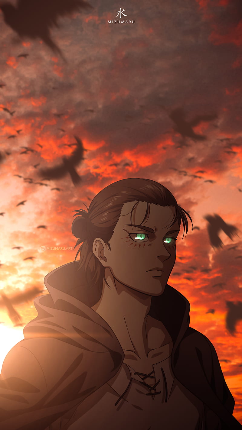 800x1423 HD eren yeager cloud wallpaper