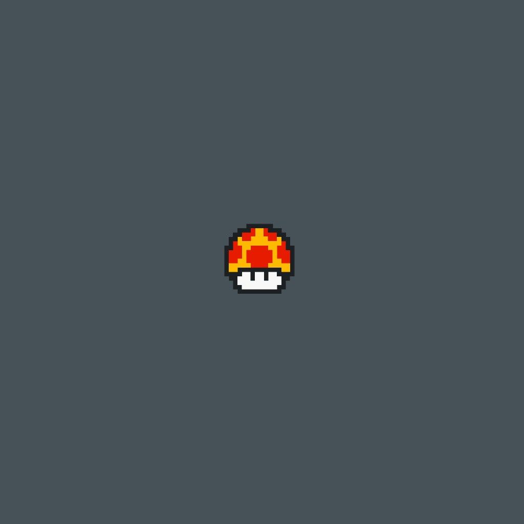 1024x1024 Mushroom Pixel Retina Wallpaper for iPhone Pro Max, X, 6