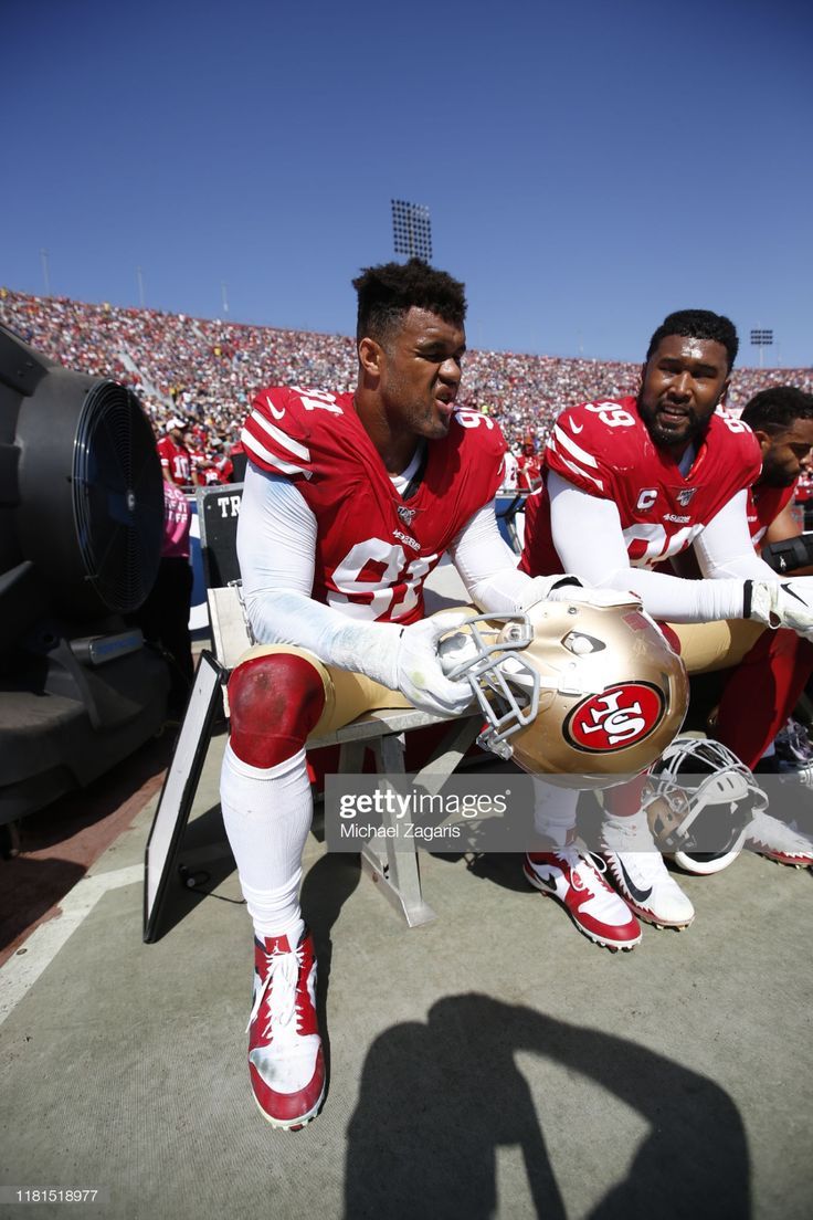 736x1104 Arik Armstead and DeForest Buckner of the San Francisco 49ers sit on