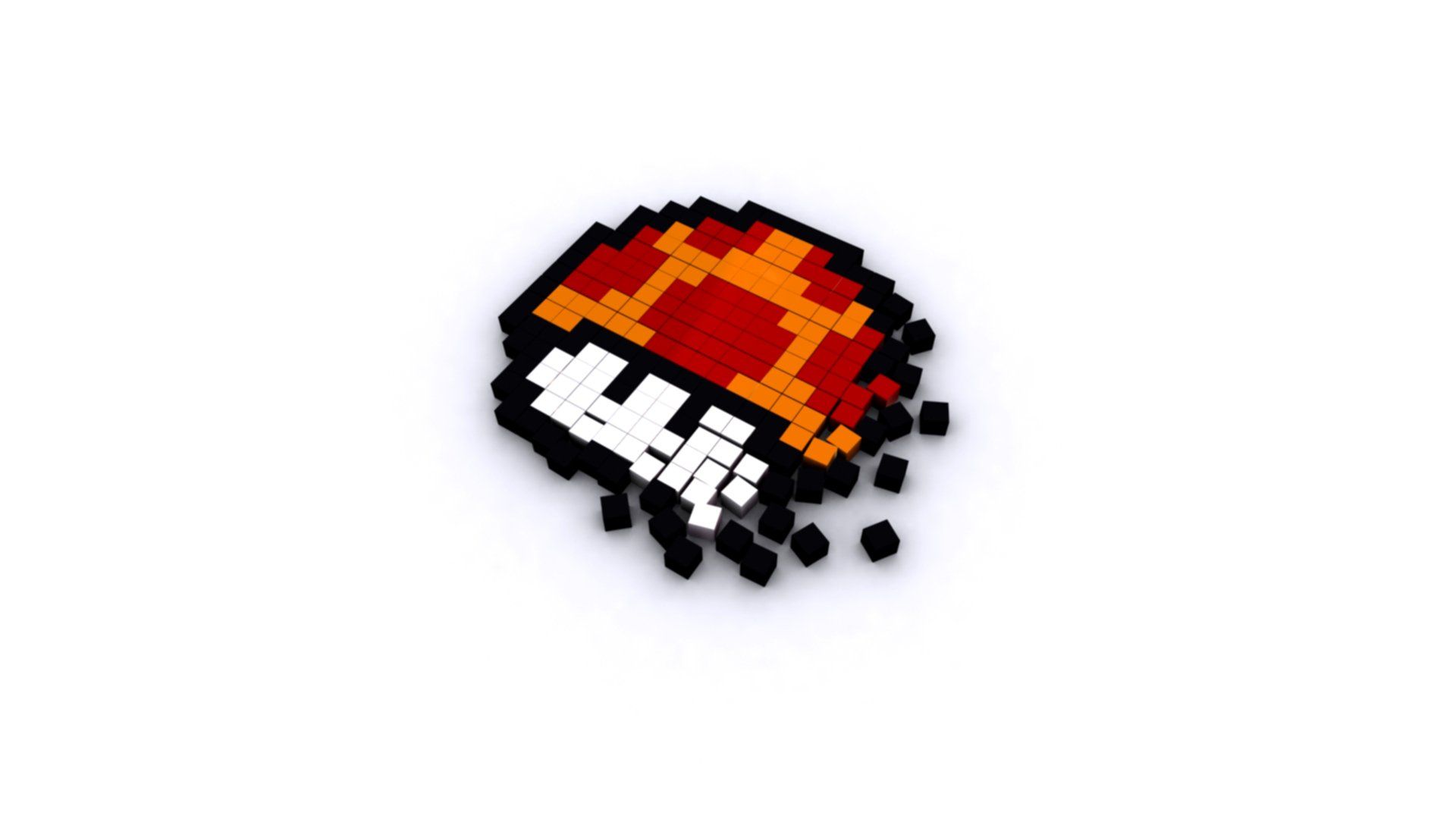1920x1080 Shattered 8‑Bit Mushroom
