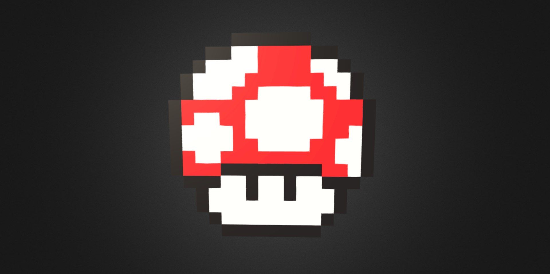 1920x958 Mario Mushroom Pixelart 3D Model