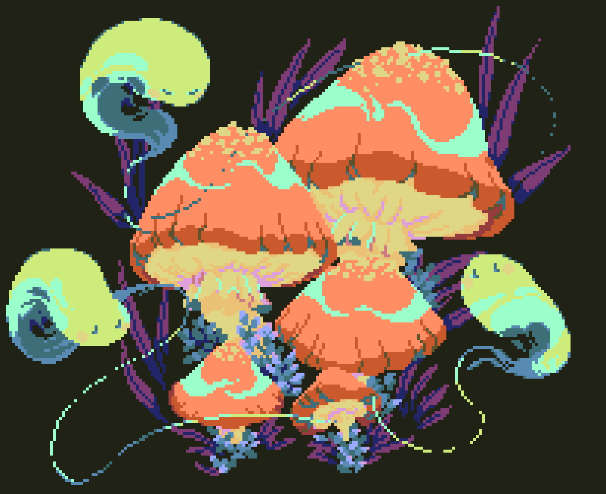 1230x1002 pale orange shrooms by clarigaricus on Newgrounds