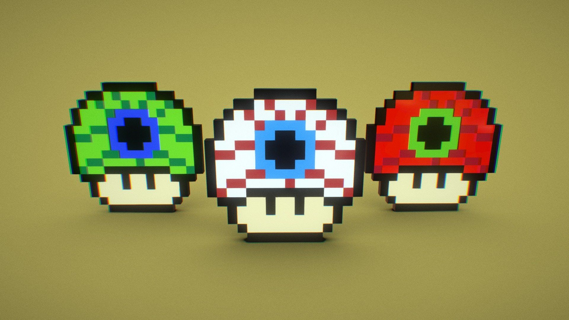 1920x1080 The Watchers 3 Eyes Mushroom model by Código Píxel [c9e87c0]