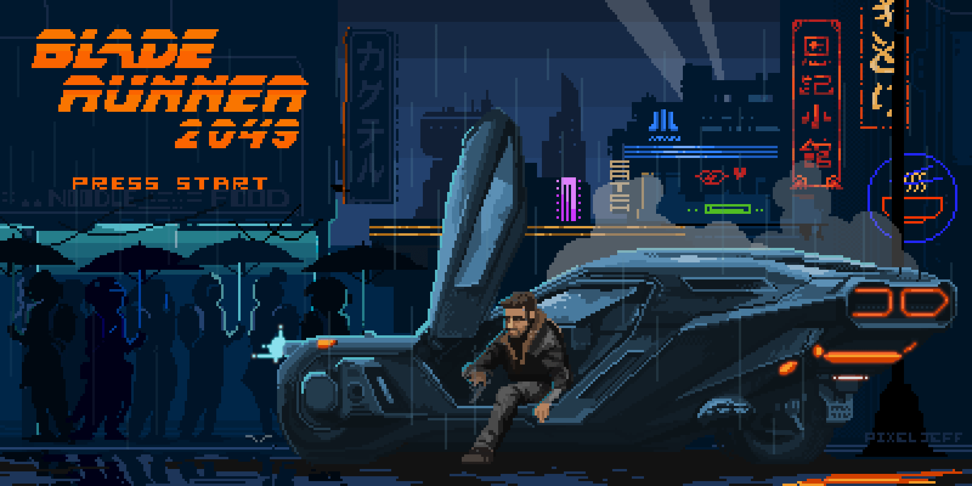 2000x1000 Blade Runner 2049 : The Game, Pixel Jeff. Blade runner grid, Pixel jeff wallpaper, Blade runner