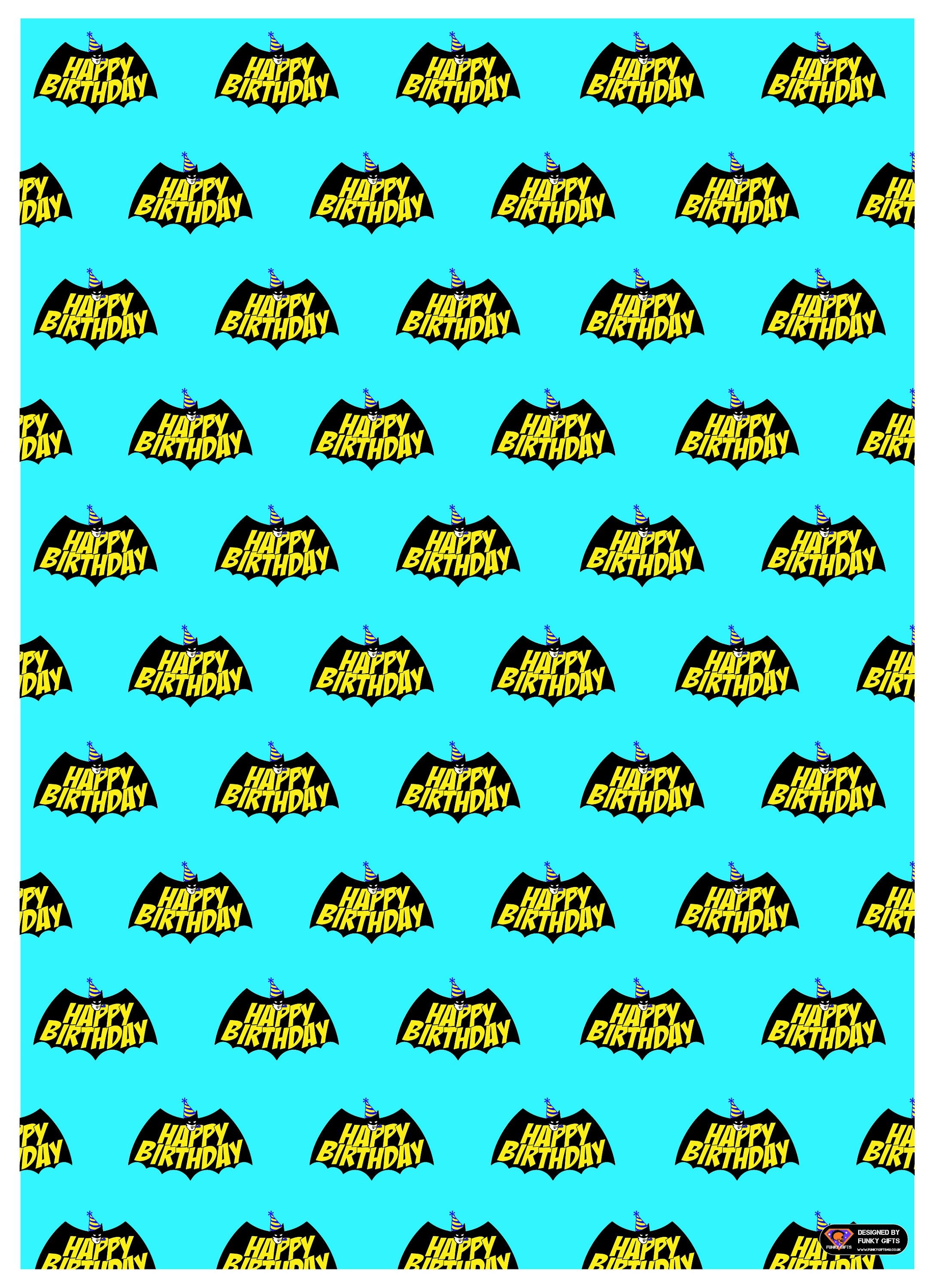 2178x3000 Batman Inspired Birthday Wrapping Paper With Gift Tag