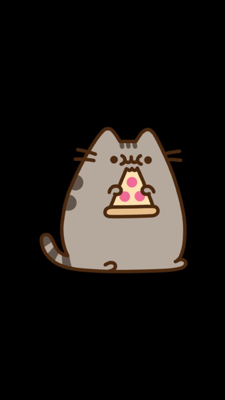 736x1308 Cute Pusheen Wallpaper. Black background cartoon, Cute cat illustration, Cute phone wallpaper inspiration