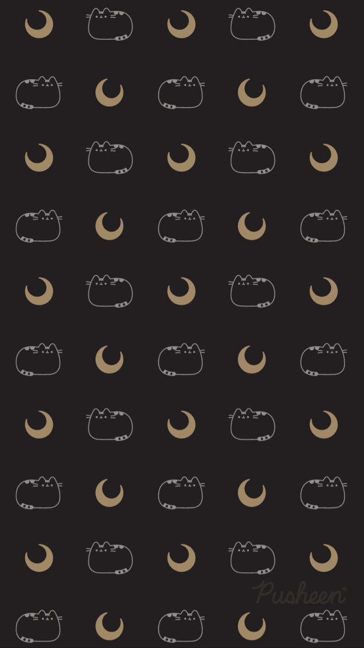 736x1308 Cute Moon and Pusheen Wallpaper. Pusheen love, La città incantata, Happy halloween picture