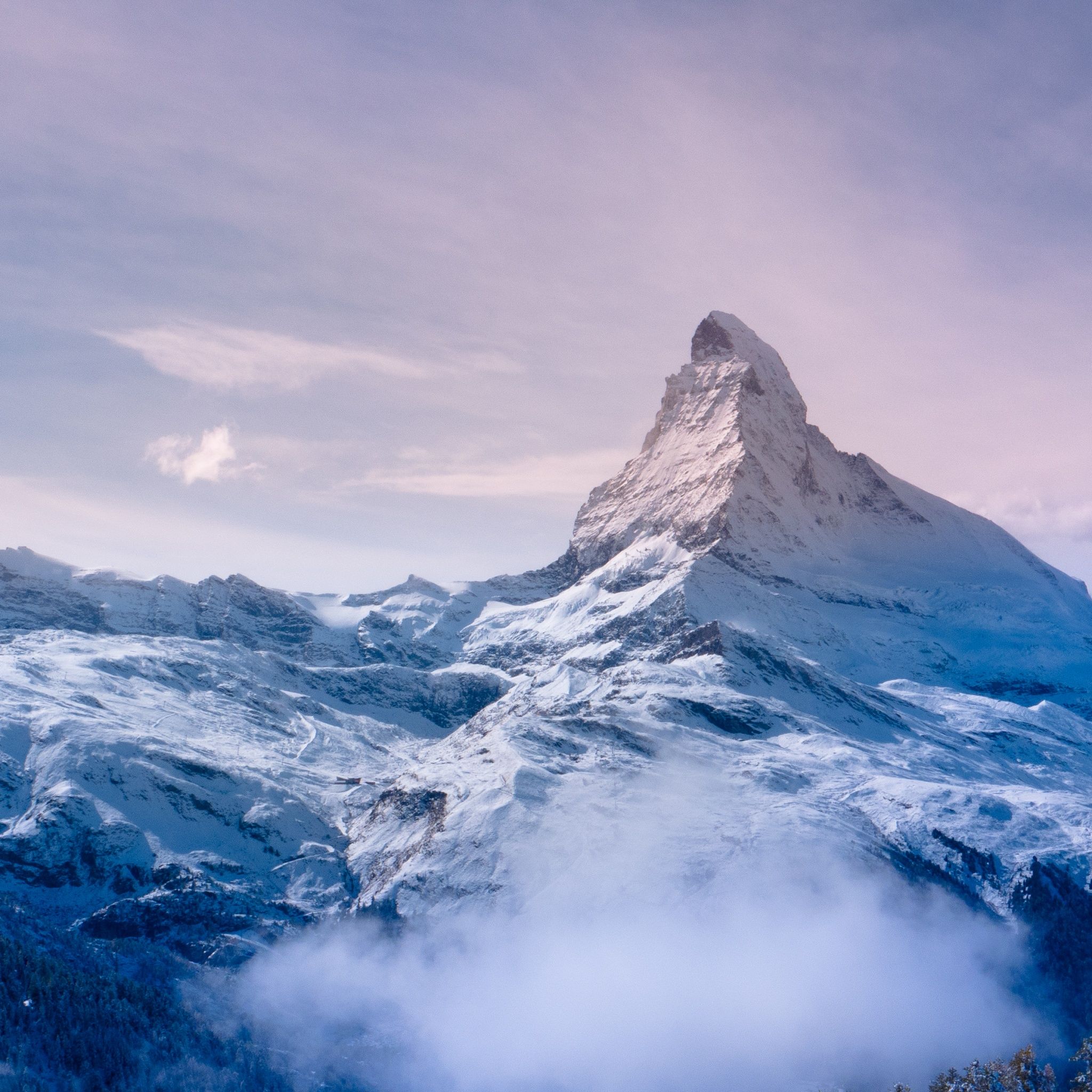 2048x2048 Matterhorn Wallpaper 4K, Switzerland, Italy, Snow covered