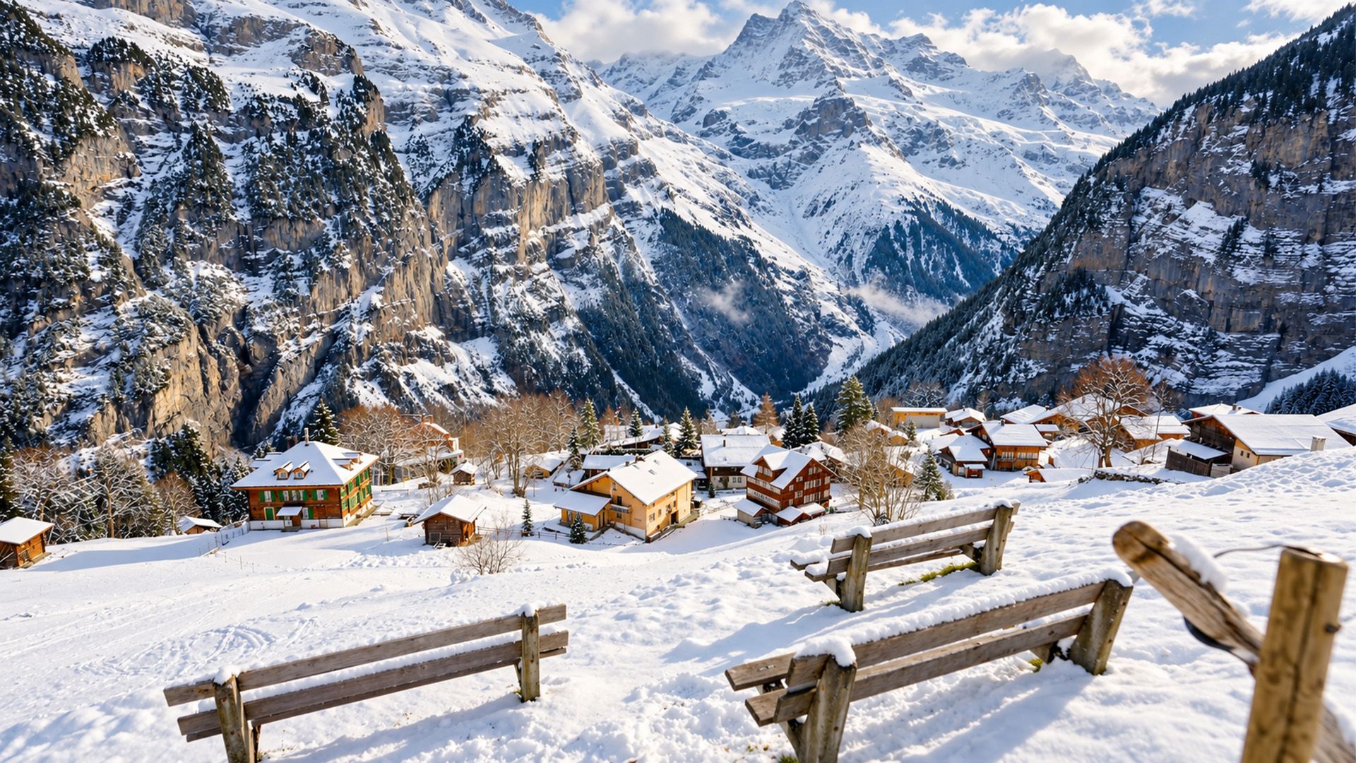 1920x1080 Gimmelwald Switzerland Winter Beauty in a Hidden Alpine Village (4K)
