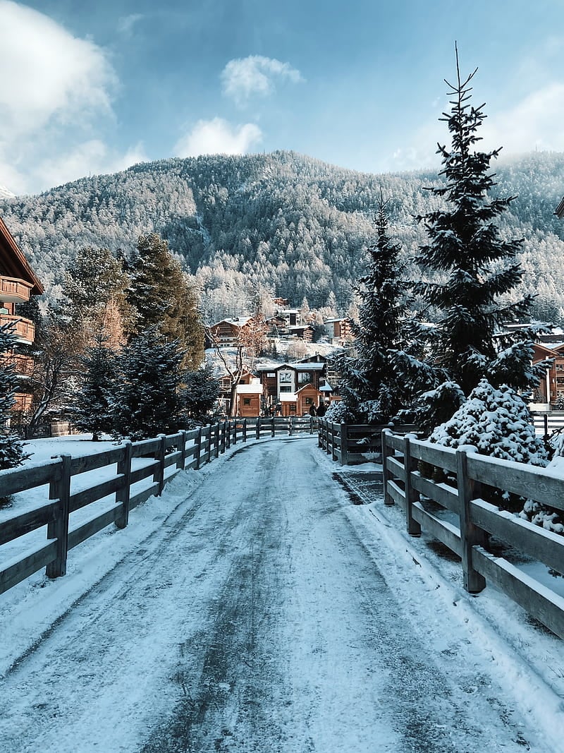 800x1067 Switzerland, birdeye Maldives, cold, cool, house, landscape, nature, sky, snow, HD phone wallpaper