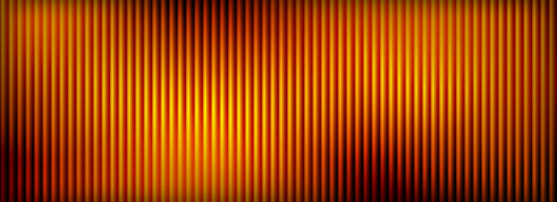 1920x698 Brown ribbed glass background. Dark orange frosted reeded wallpaper. Colored corrugated glass texture for door, window, rooftop. Wavy striped blurry surface overlay