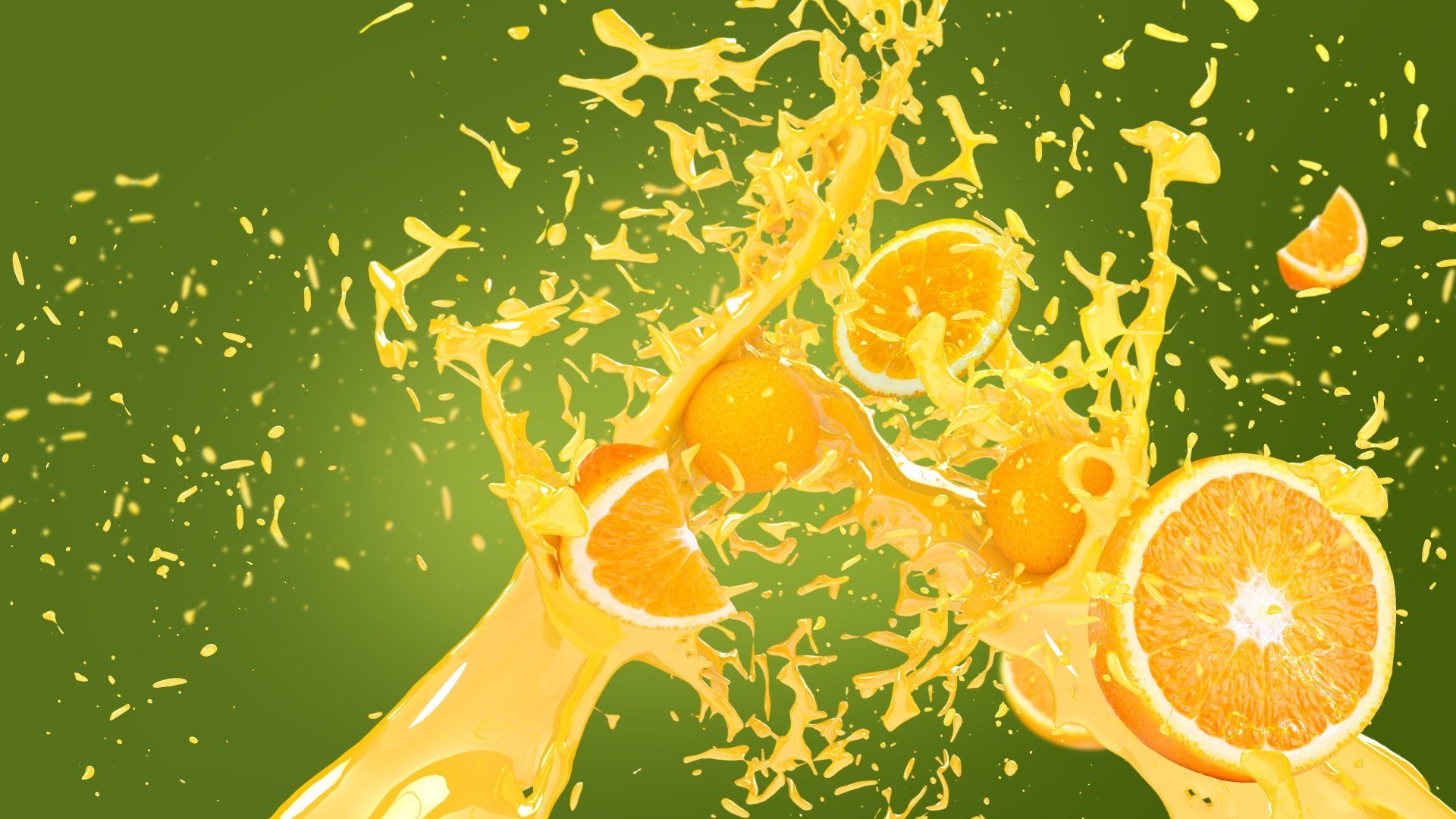 1920x1080 Vibrant 4K Orange Splash