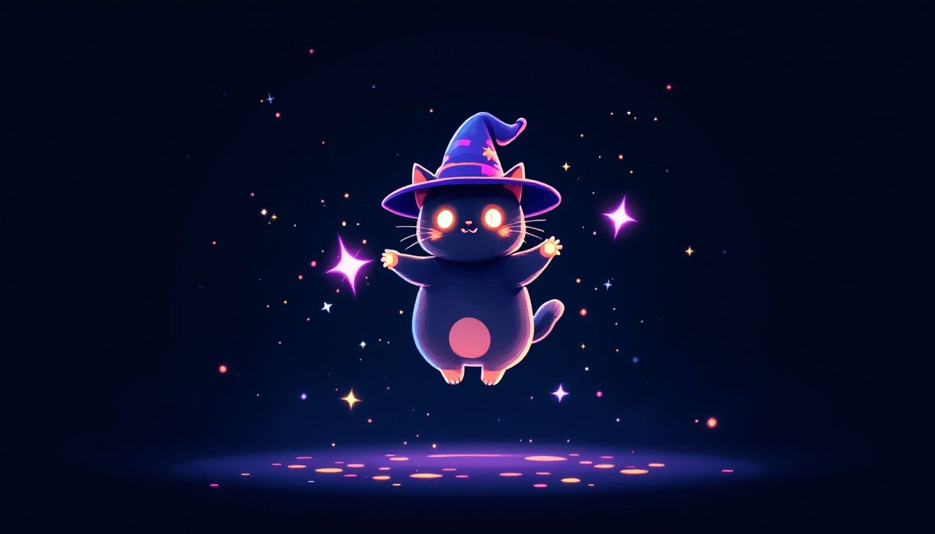 1344x768 Download Magical Wizard Cat Image, Cat, Magic