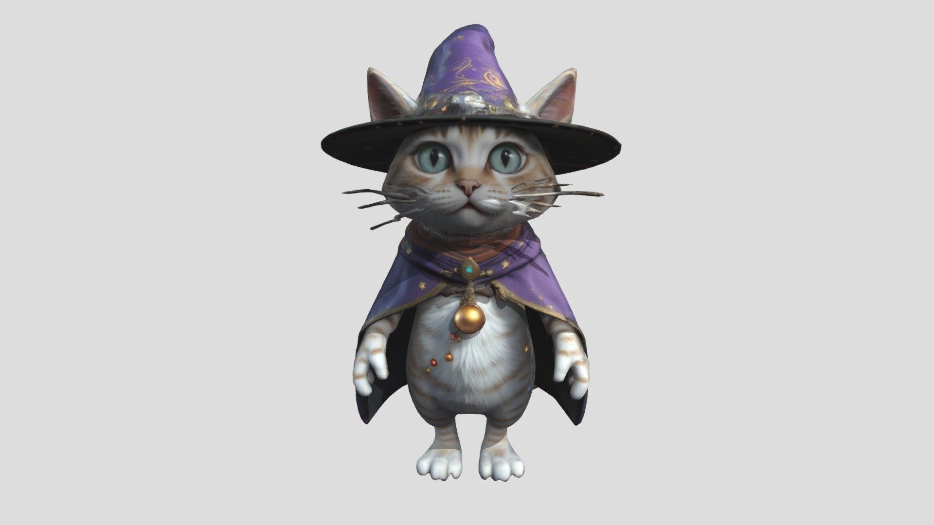 1920x1080 FREE Cat wizard Free 3D model by Axinovium [8bd824a]