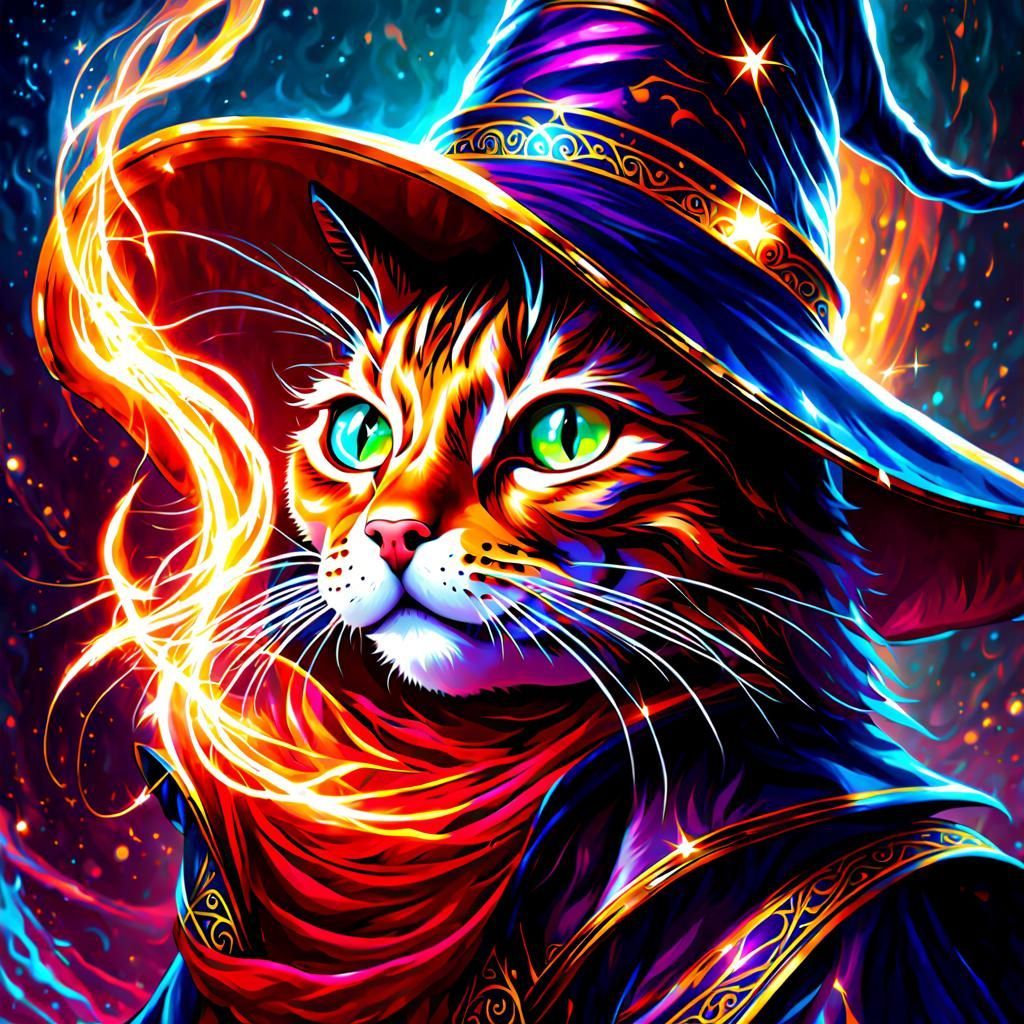 1024x1024 Soft Paw Euler Wizard Cat Summons Electric Energy i